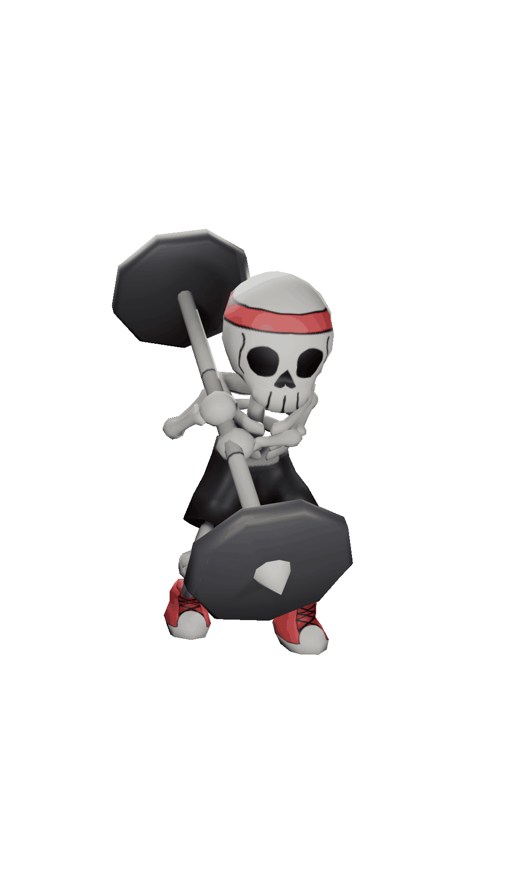 The Deadlifter unleashes a powerful attack with its barbell weapon