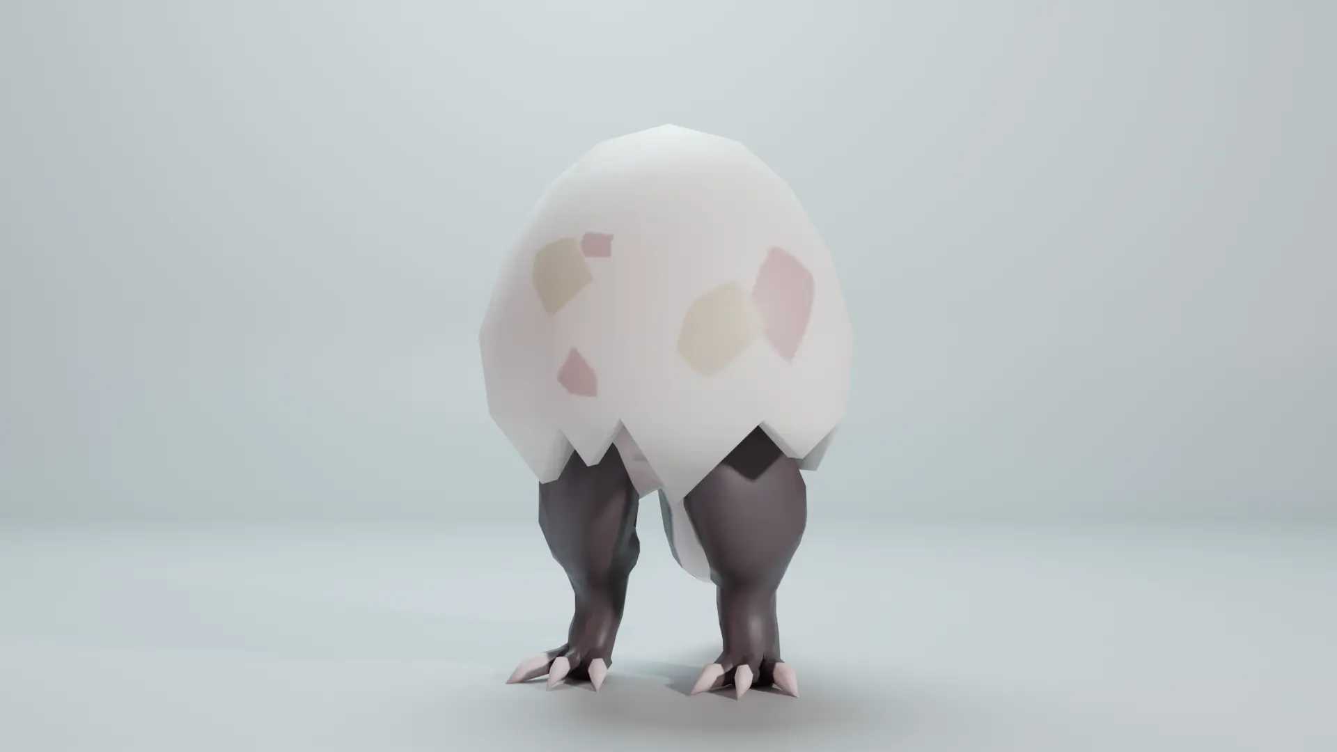 Render of a graybox with a shell with two clawed reptile legs poking out from underneath | takes to Quadling page